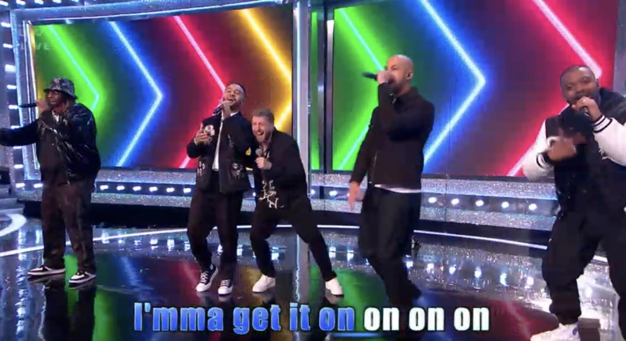 JLS and Sam Thompson on Saturday Night Takeaway