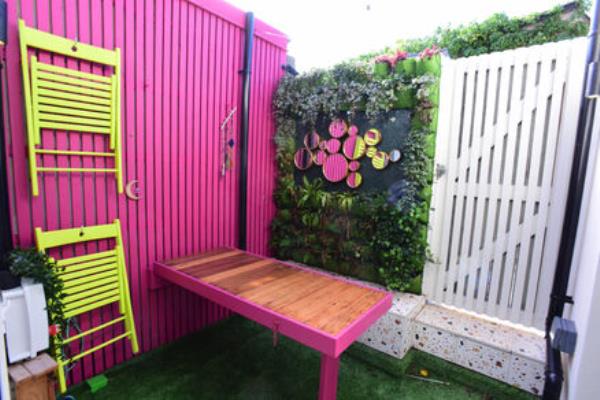 A terrazzo bench in Jennifer's patio area. Picture: Moya Nolan A terrazzo bench in Jennifer's patio area. Picture: Moya Nolan